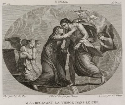 Denis-Sébastien Leroy, Antoine-Claude-François Villerey et Lerouge - Jesus Kristus modtager jomfruen i himlen, efter Jacques Stella - 1802-1815 af Denis Sebastien Leroy