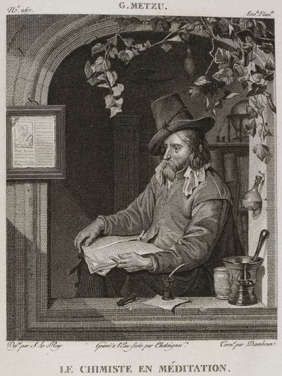 Denis-Sébastien Leroy, Chataigner og Dambrun - Kemikeren i meditation, efter Gabriel Metsu - 1802-1815 af Denis Sebastien Leroy