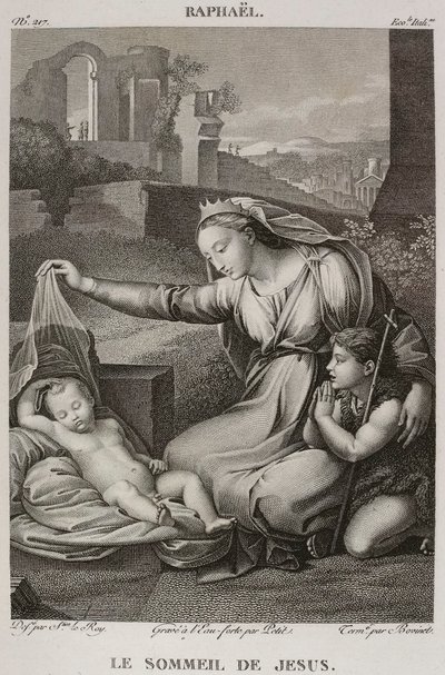 Denis-Sébastien Leroy, Petit og Bovinet - Jesu søvn, efter Raphael - 1802-1815 af Denis Sebastien Leroy