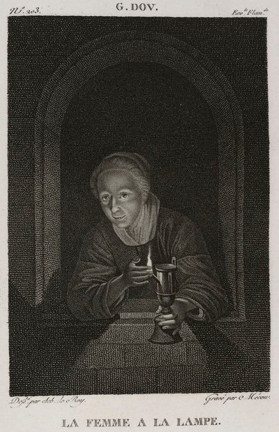 Denis-Sébastien Leroy et Mécou - Kvinde med en lampe, efter Gerrit Dou - 1802-1815 af Denis Sebastien Leroy