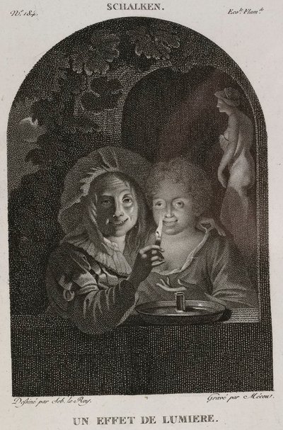 Denis-Sébastien Leroy et Mécou - En lyseffekt, efter Schalken - 1802-1815 af Denis Sebastien Leroy