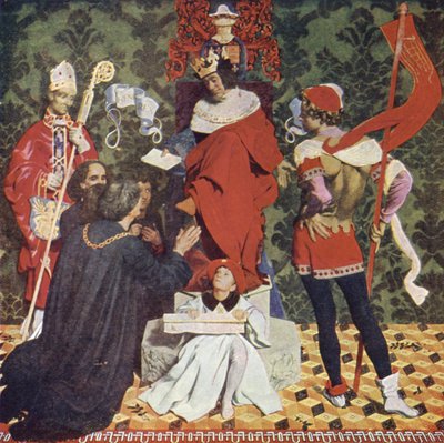 John Cabot og hans sønner modtog charteret fra kong Henry VII for at sejle på jagt efter nye lande af Denis William Eden