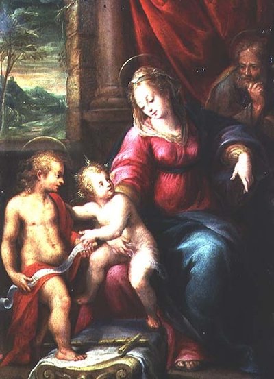 Madonna og barn med Johannes Døberen af Denis Calvaert