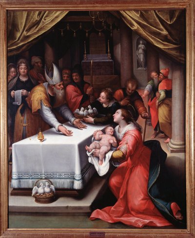 Præsentation af Jesus til templet (maleri af Denys Calvaert or Calvart