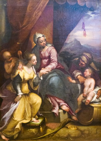 Sankt Catherines mystiske ægteskab af Denys Calvaert or Calvart