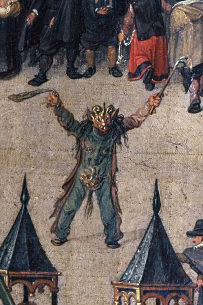Ærkehertuginde Isabellas triumf i Ommeganck i Bruxelles den 31. maj 1615, detalje af en figur i et djævelkostume, 1615 (detalje af 75629) af Denys van Alsloot