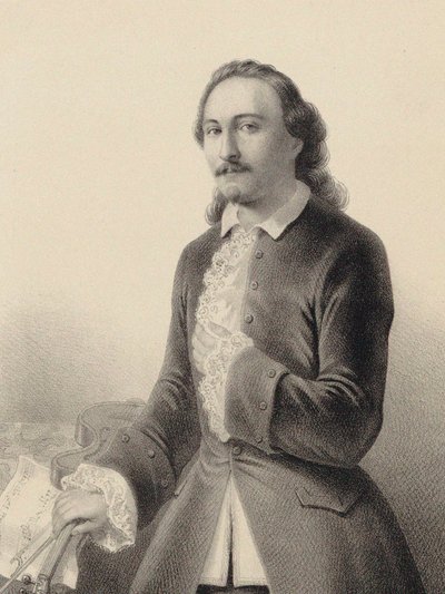 Portræt af Arthur Saint-Léon 1821-1870 i balletten Le Violon du diable af Cesare Pugni, 1849. af Derancourt