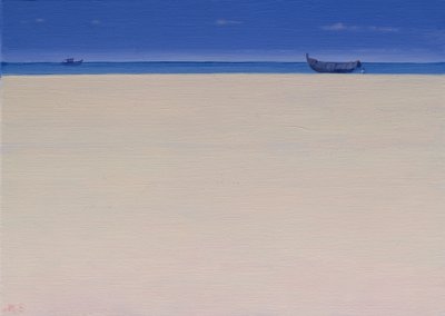 Fiskerbåde ved Puvar, Kerala af Derek Hare