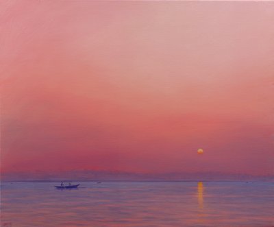 Pink Dawn på Ganges af Derek Hare