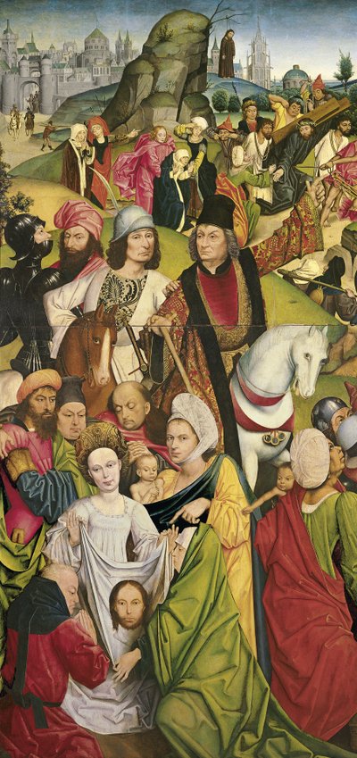 Sankt Veronica og en gruppe riddere af Derick Baegert