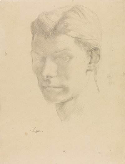 Portræt af en mand, ca. 1906-08 (blyant på papir) af Derwent Lees