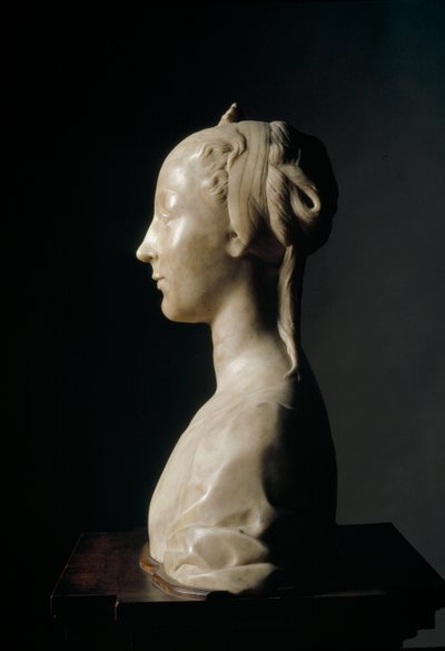 Buste af ung dame Marmorskulptur af Desiderio da Settignano (ca.1430-1464) Dim. 146 cm Firenze, Bargello Nationalmuseum af Desiderio da Settignano