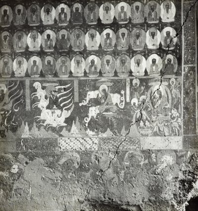 Lady Sumatis tusinde buddhaer og nidāna, hule 275, nordvæg, Dunhuang-hulerne, Kina, foto 1275/1 (86) af Desmond Parsons