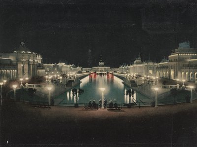 Grand Court illuminated, Trans-Mississippi Exposition, 1898 af Detroit Photographic Co.