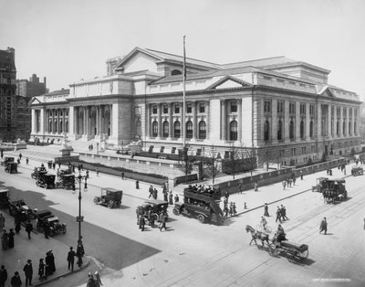 New York Public Library Building, ca. 1911-20 (s/h-billede) af Detroit Publishing Co.