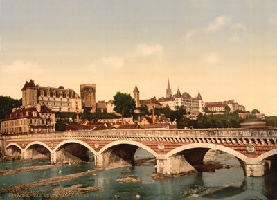 The castle and bridge, Pau, Pyrenees, c.1890-1900dani af Detroit Publishing Co.
