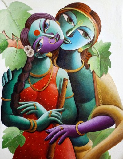 Radha og Krishnas omfavnelse af Dhananjoy Mukherjee