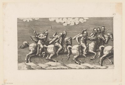 Procession af bevæbnede ryttere (venstre del) af Diana Mantuana