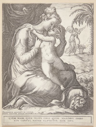 Jomfru Maria med barn af Diana Scultori