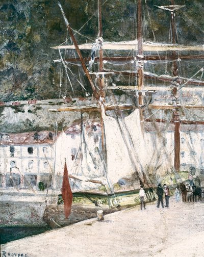 "" Udsigt over havnen i San Sebastian (San Sebastian, San Sebastian) i Spanien "" Maleri af Dario de Regoyos (1875-1913) San Sebastian. San Telmo kommunale museum af Diario or Dario de Regoyos y Valdes
