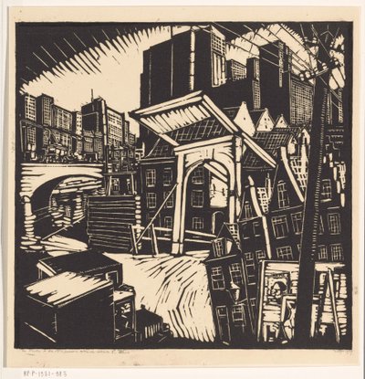 Den gamle og den nye by (original titel på objektet) af Dick Ket (signed by artist)