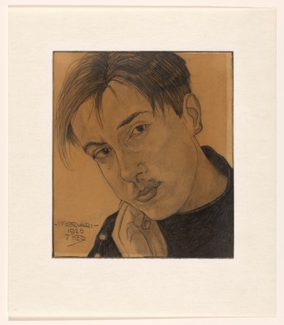 Selvportræt (med hånden) af Dick Ket (signed by artist)