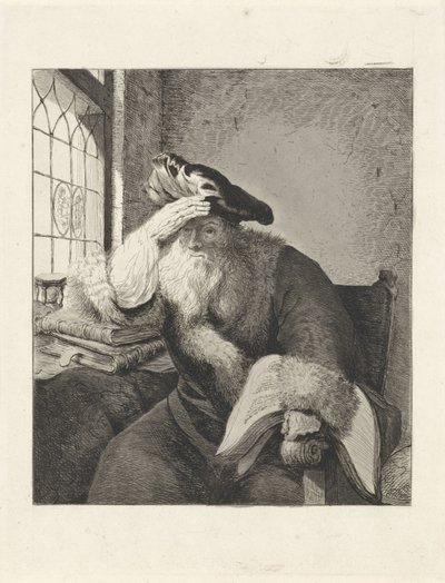 Gammel mand ved vinduet af Diederik Jan Singendonck