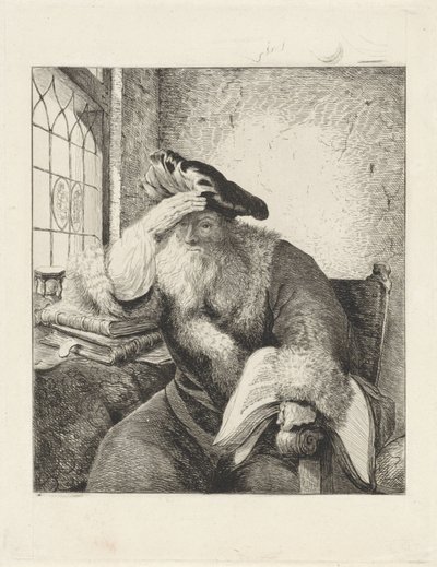 Gammel mand ved vinduet af Diederik Jan Singendonck