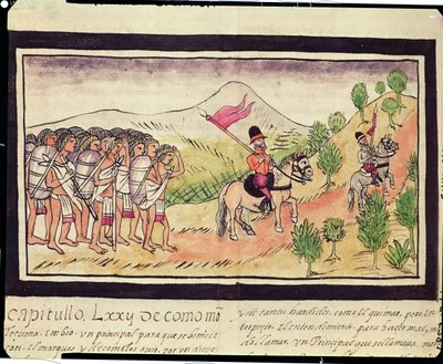 Fol.204v Totonac-indianerne hjælper conquistadorerne med at transportere materialer, 1579 af Diego Duran
