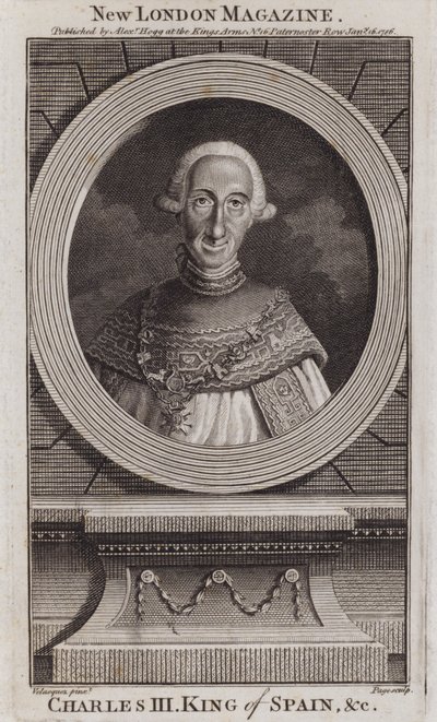 Karl III, konge af Spanien af Diego Rodriguez de Silva y (after) Velazquez