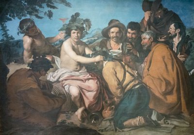Triumf af Bacchus, alias drikkerne, efter Diego Velazquez (tempera på papir limet til lærred) af Diego Rodriguez de Silva y (after) Velazquez