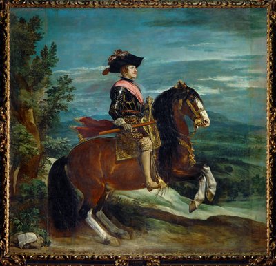 Rytterportræt af kong Felipe IV (maleri på lærred) af Diego Rodriguez de Silva y Velazquez