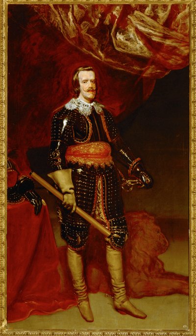 Filip IV i rustning, med en løve ved sine fødder ... (maleri på lærred) af Diego Rodriguez de Silva y Velazquez