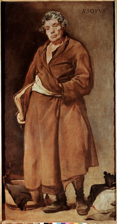 Portræt af Æsop, græsk forfatter (olie på lærred af Diego Velázquez