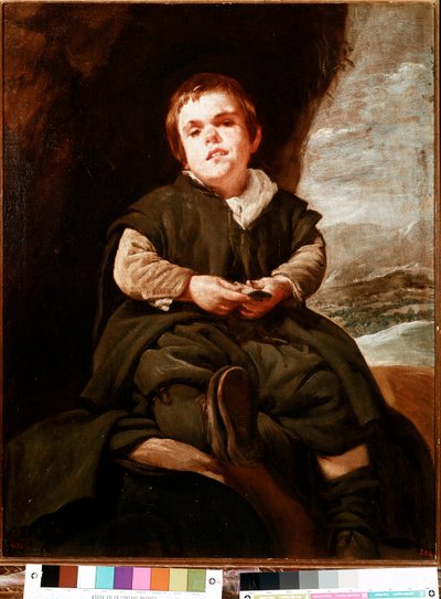 Portræt af Don Francisco Lezcano, dværg ved domstolen i Spanien (olie på lærred af Diego Velázquez
