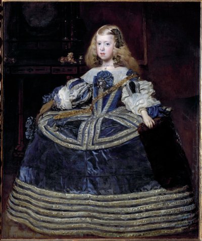 Portræt af Margaret Teresa, infanta af Spanien og kejserinde af Det Hellige Romerske Rige (olie på lærred af Diego Velázquez