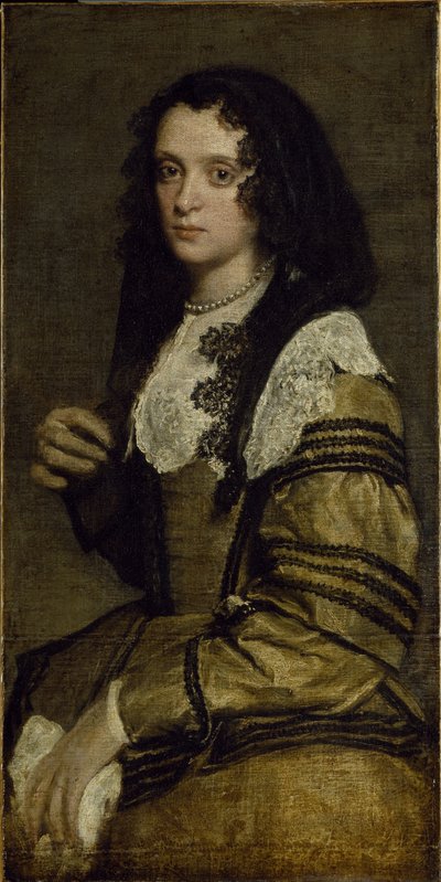 Portræt af en ung dame (olie på lærred) af Diego Velázquez