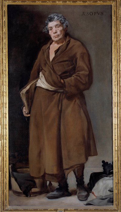 Portræt af den græske forfatter Esop (Esop og Esop, 6. århundrede f.Kr.), som opfandt fabelmaleriet af Diego Rodriguez de Silva y Velazquez (1599-1660) af Diego Velázquez