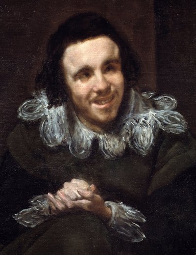 Portræt af Jester Don Juan Pumpkins. Detalje. Maleri af Diego Rodriguez de Silva og Velasquez (1599-1660) af Diego Velázquez