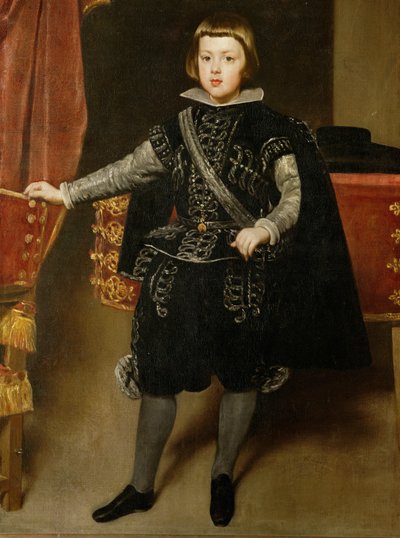 Infanten Baltasar Carlos, eneste søn af kong Filip IV af Spanien og hans hustru Isabella ... (maleri på lærred) af Diego Rodriguez de Silva y Velazquez
