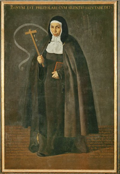 Den ærværdige moder Jeronima de la Fuente, nonne i klosteret Santa Isabel de los reyes ... (maleri på lærred) af Diego Rodriguez de Silva y Velazquez