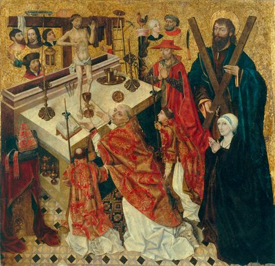 Messe de saint Gregoire - Sankt Gregor den Stores messe - Maleri af Diego de la Cruz (aktiv 1482-1500) - før 1480 - Olie på træ - 168x168 - Museu Nacional d