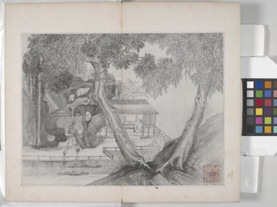 Album Of Landscape Paintings (blæk på papir) af Ding Yunpeng