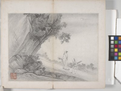 Album Of Landscape Paintings (blæk på papir) af Ding Yunpeng