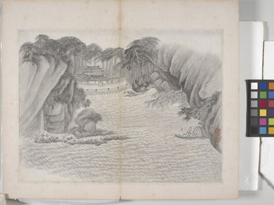 Album Of Landscape Paintings (blæk på papir) af Ding Yunpeng