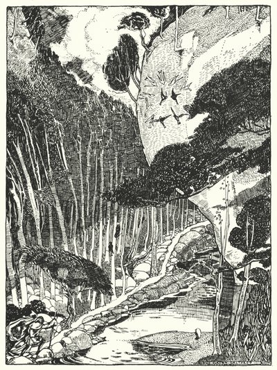 The Dim Forest (gravering) af Dion Clayton Calthrop