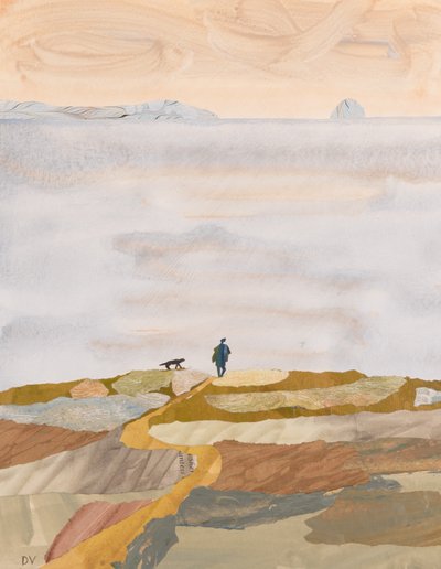 Efterårsmorgensvømning (collage) af Dione Verulam