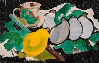 Hyldest til Braque (collage) af Dione Verulam