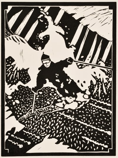 Årets måneder: Februar, 2012 (linoleumssnit) af Dione Verulam