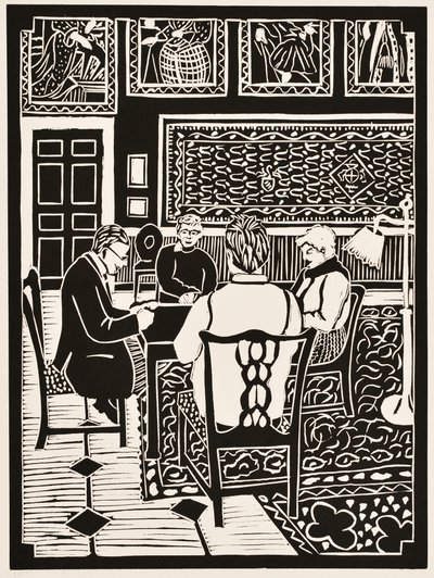 Årets måneder: Marts, 2012 (linoleumssnit) af Dione Verulam